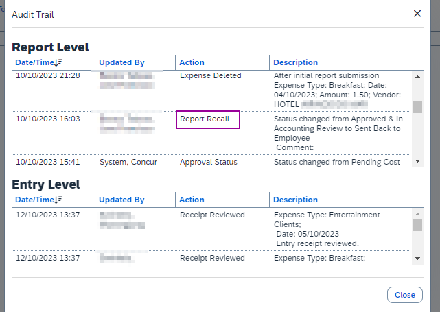 Report for Total of Sent Back Reports by Processor - SAP Concur Community