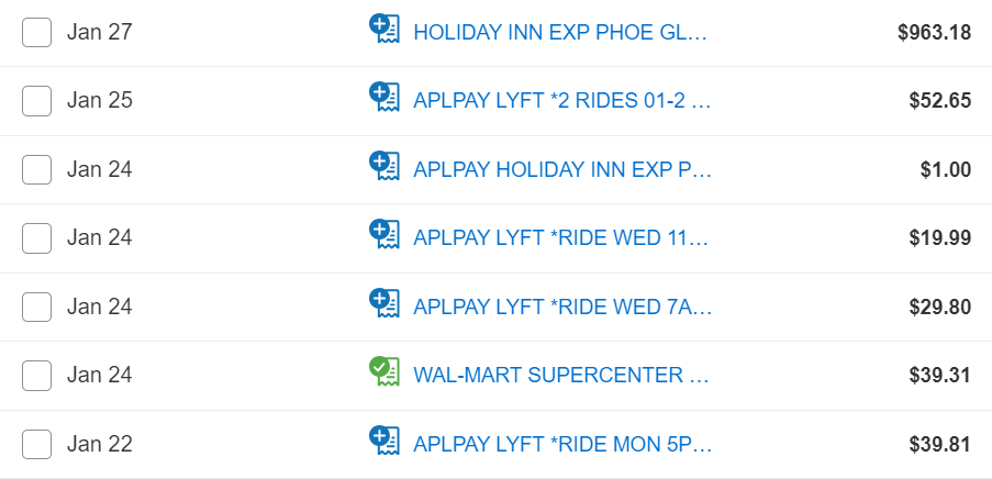 AMEX Card Transactions