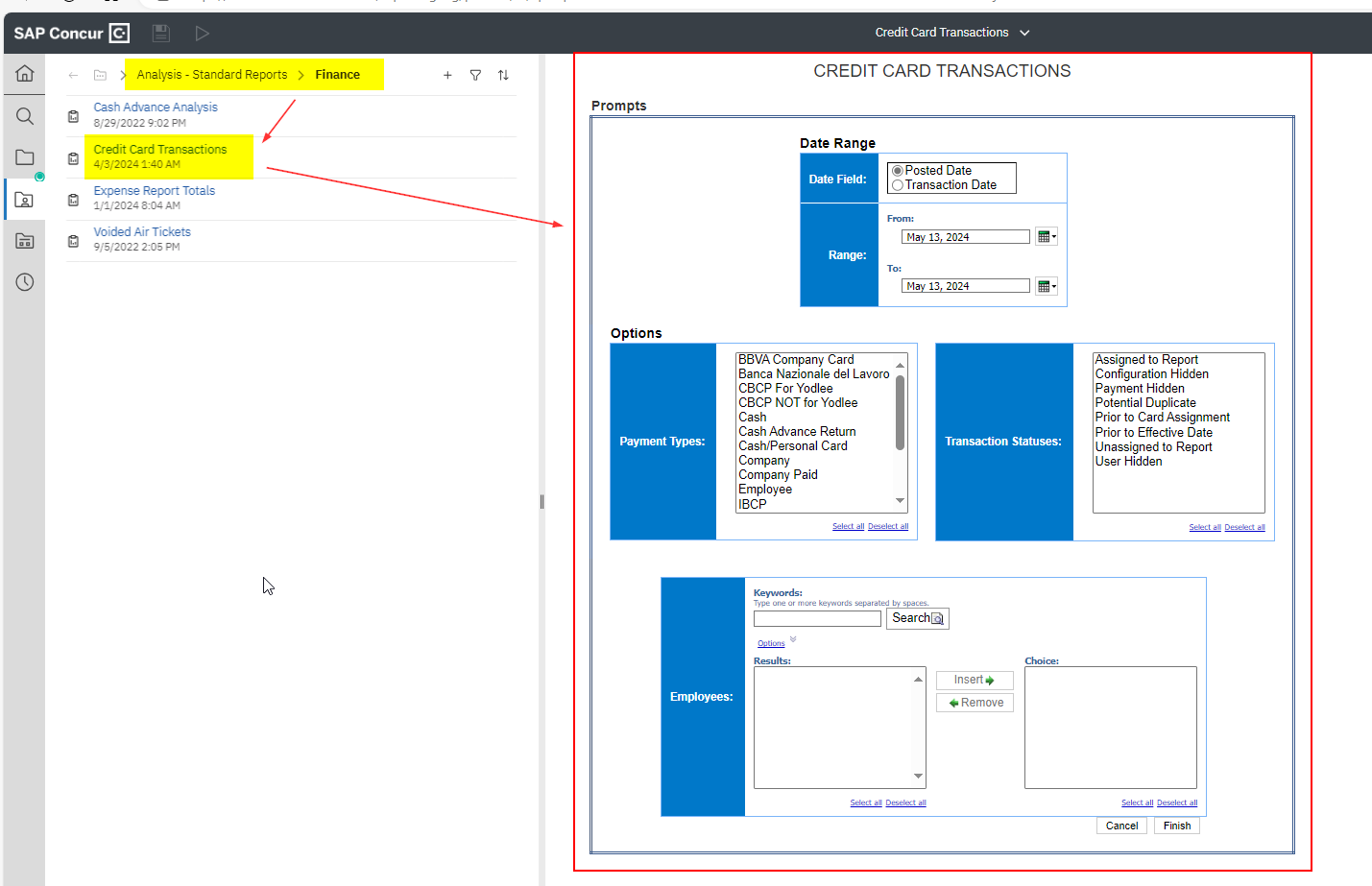 Solved: Extract all card transactions from Cognos11 - SAP Concur Community