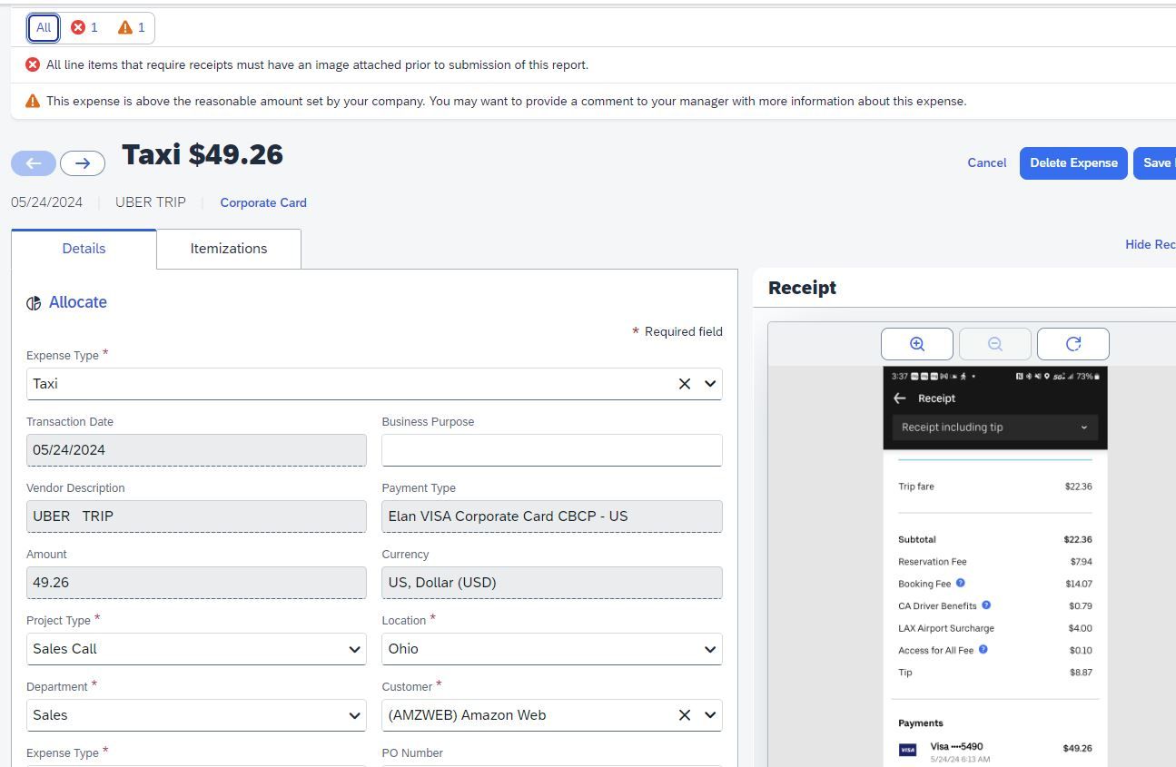 Solved: Concur expense not recognizing attached receipts - SAP Concur ...
