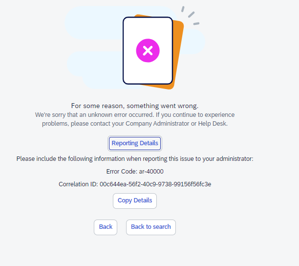 Still not fixed - New Concur Experience Error Code... - SAP Concur ...