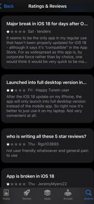 screenshot of recent app reviews for SAP Concur