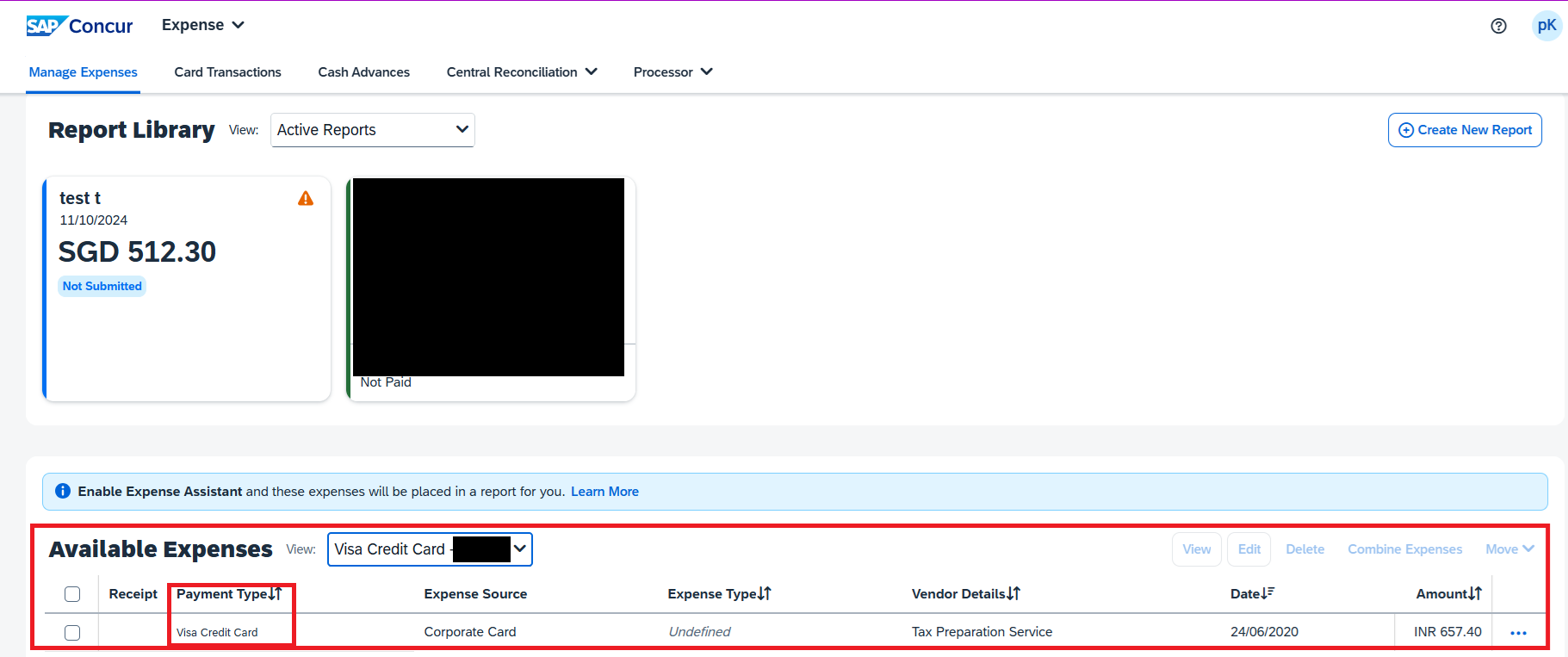 It's a credit card receipt, but it was selected as... - SAP Concur ...