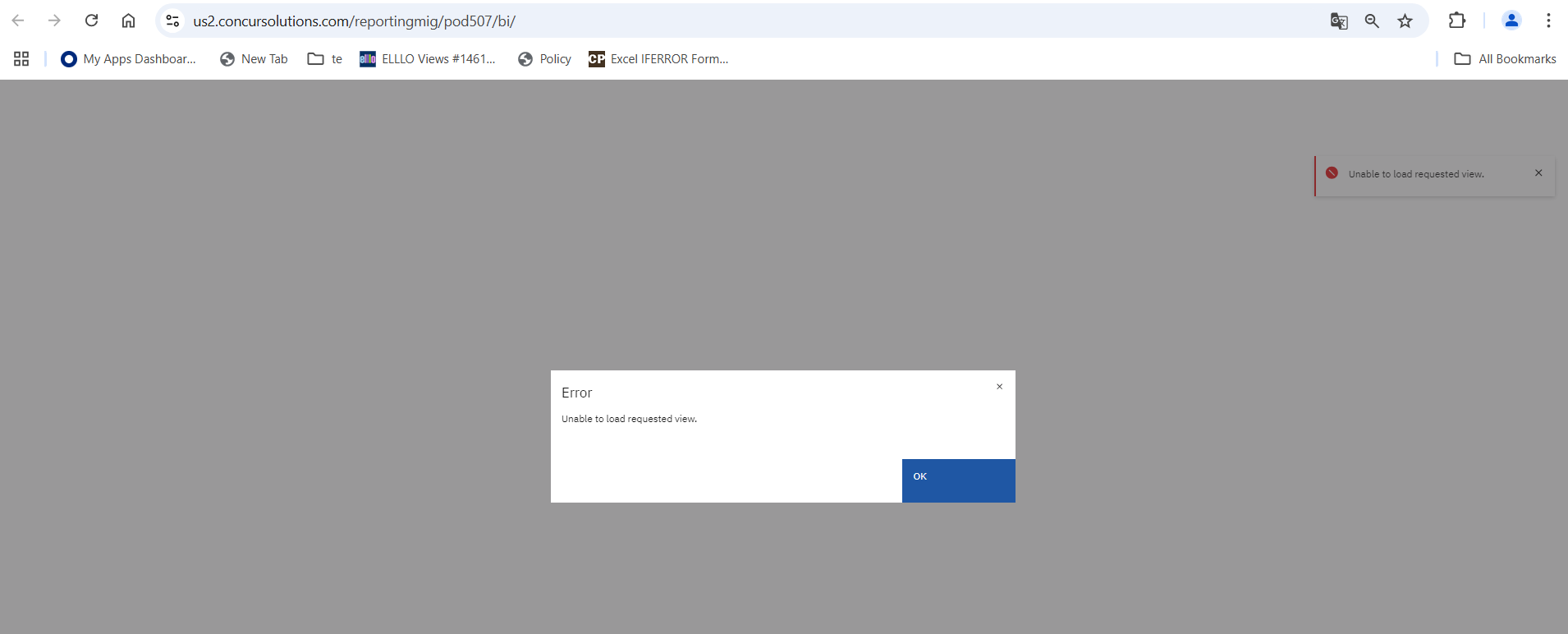 Intelligence Error Message - SAP Concur Community