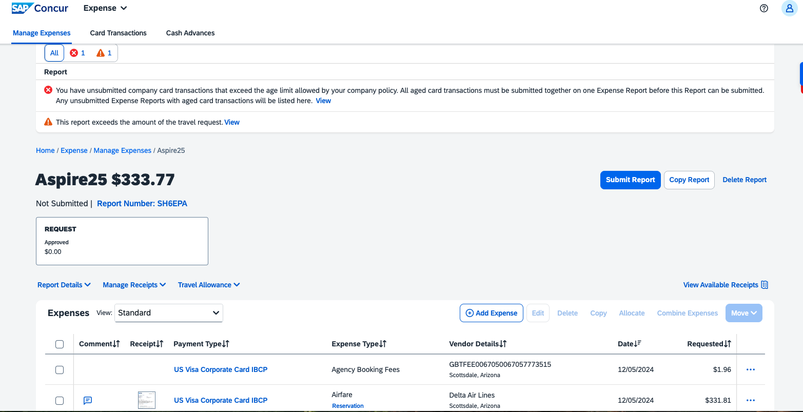 I cant submit my report - SAP Concur Community