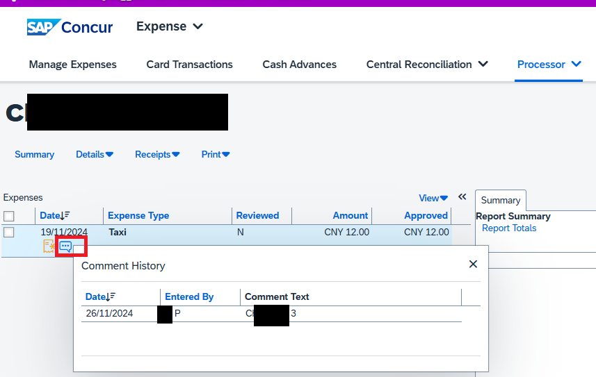 Review comments on an expense - SAP Concur Community