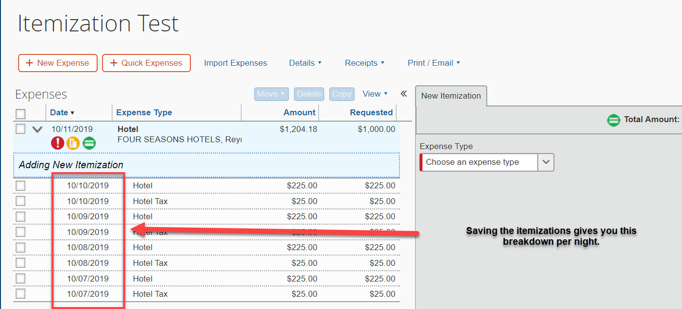 Solved: Hotel Expense Itemization with different daily rat... - SAP ...