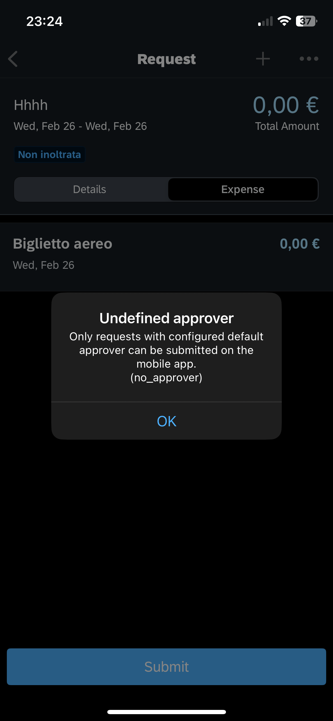 Solved: Change Message - No Approver - SAP Concur Community