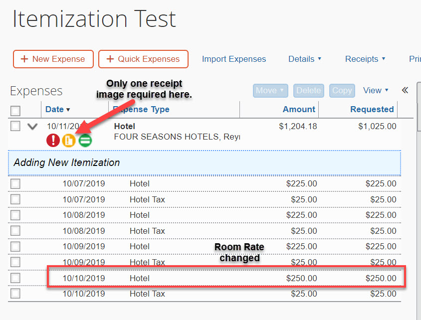 Solved: Hotel Expense Itemization with different daily rat... - SAP ...