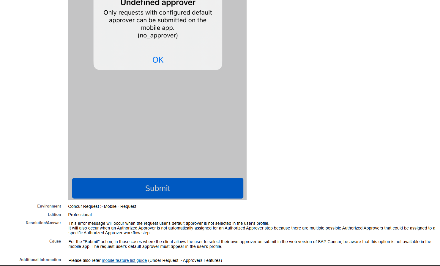 Solved: Change Message - No Approver - SAP Concur Community