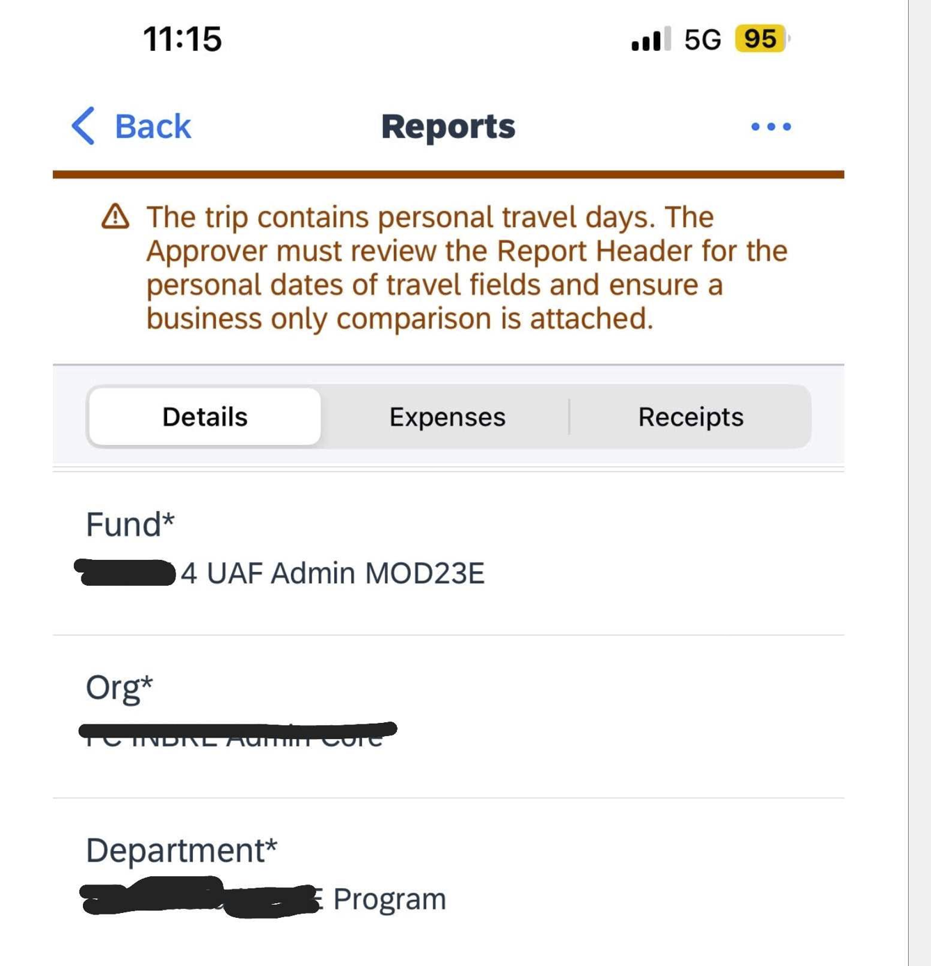 How do I see fund and org numbers in the APP, not ... - SAP Concur ...