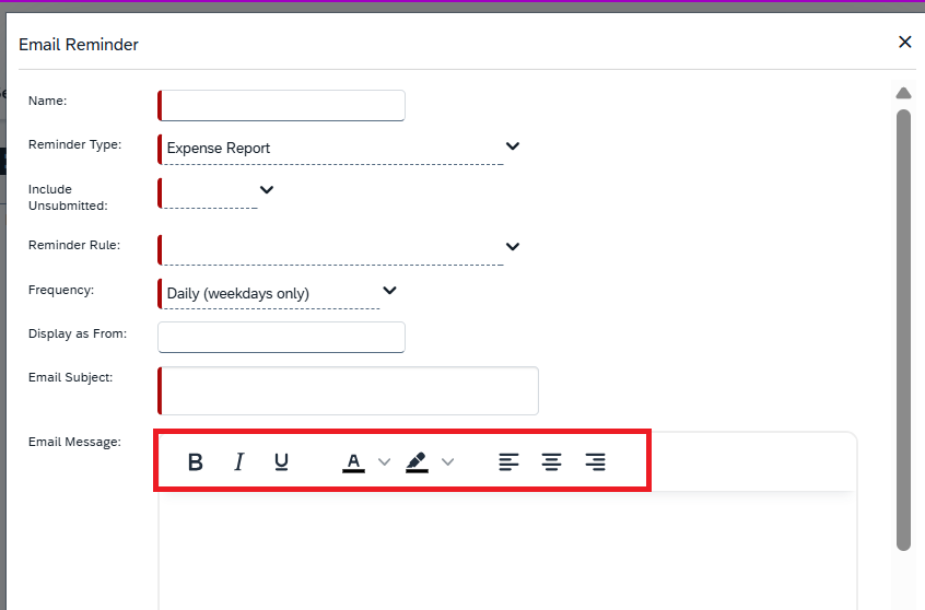 Hyperlink text in Email Reminders - SAP Concur Community