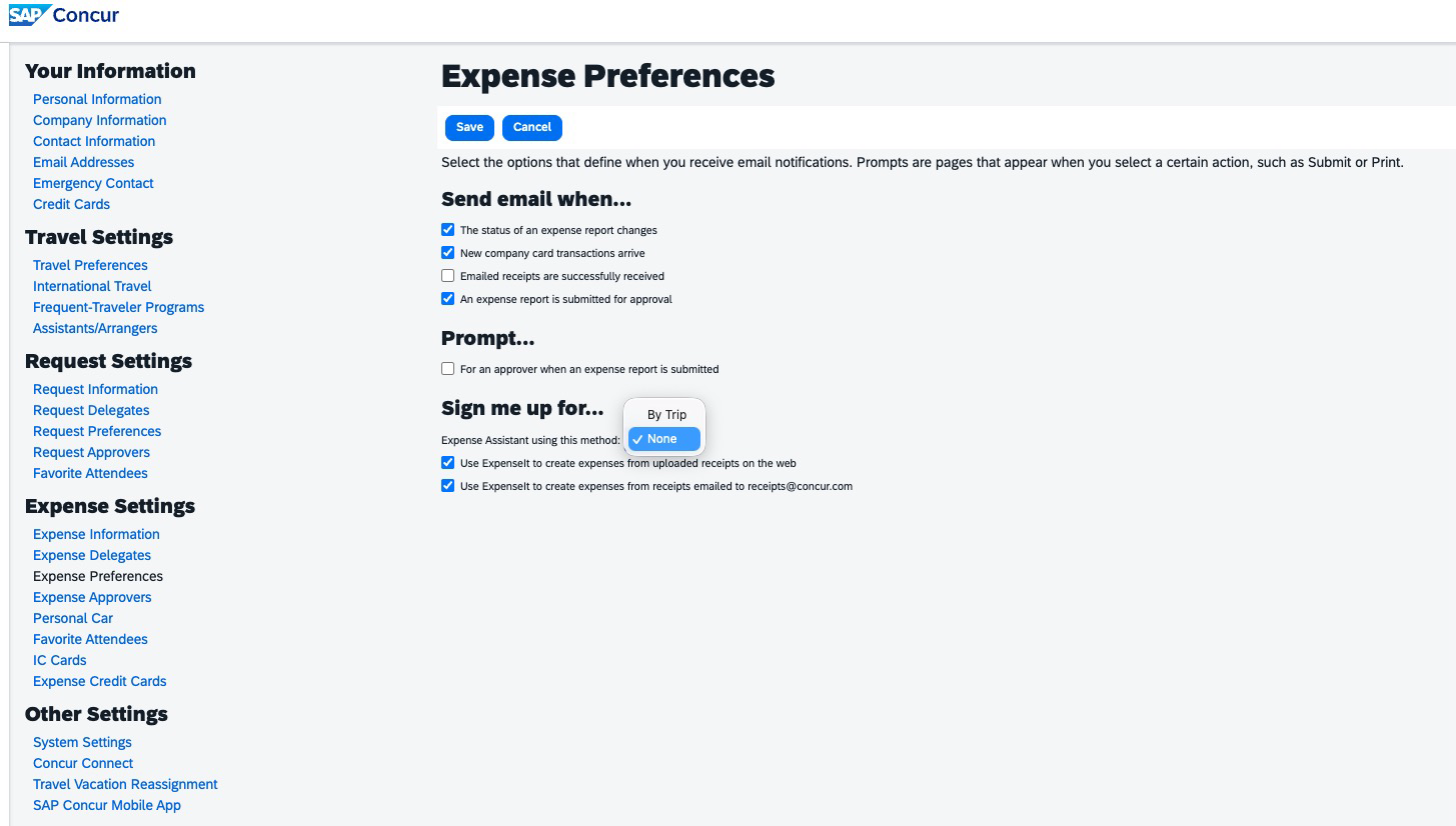 Solved: Re: How to turn off Automatic Expense Report - SAP Concur Community