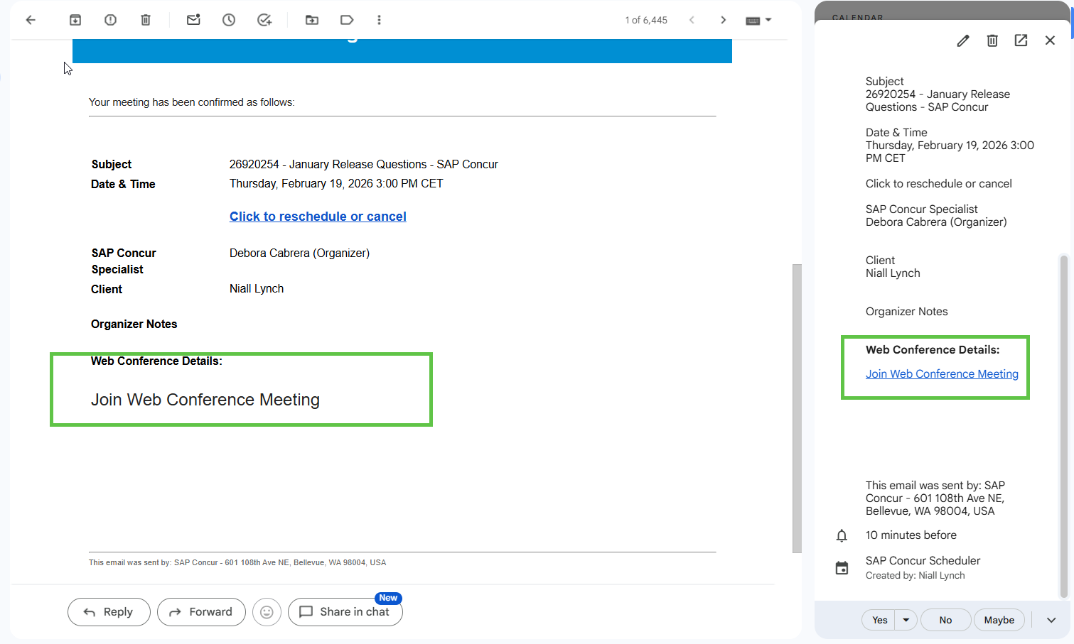 Concur Schedule Call link - SAP Concur Community