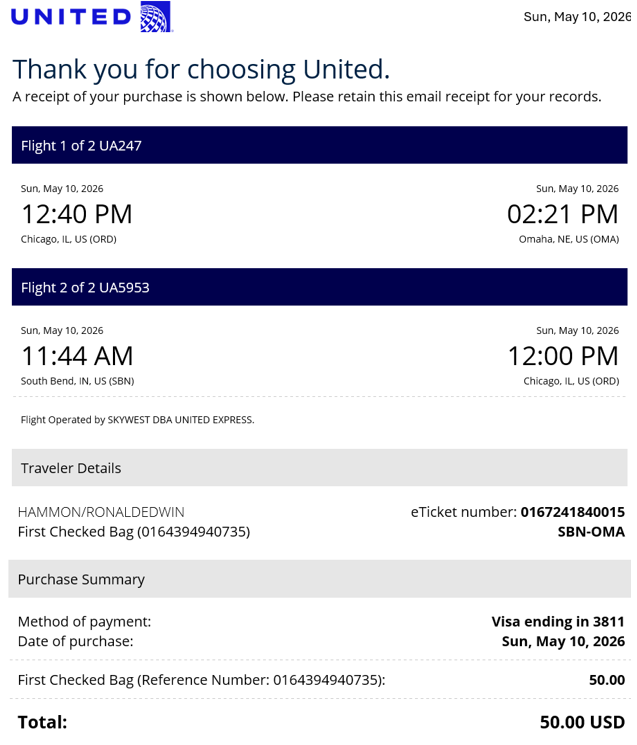 Checked Luggage Fee