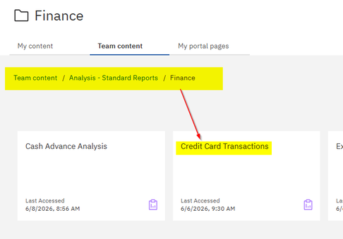 Credit Card Transactions Report