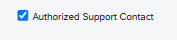 User Details - Authorized Support Contact