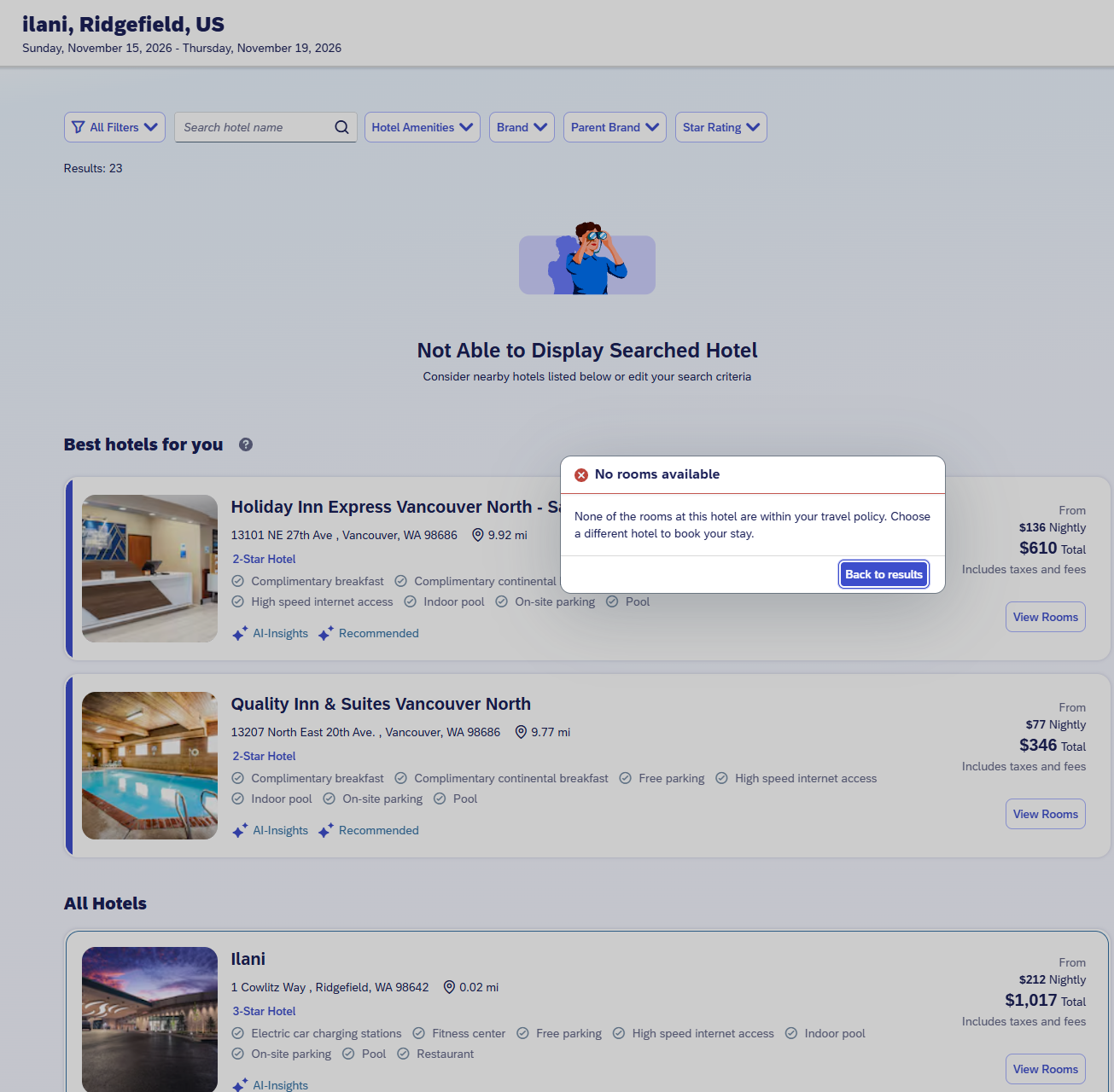 Hotel booking error - SAP Concur Community