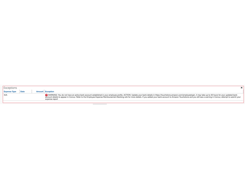 Expense Report Error