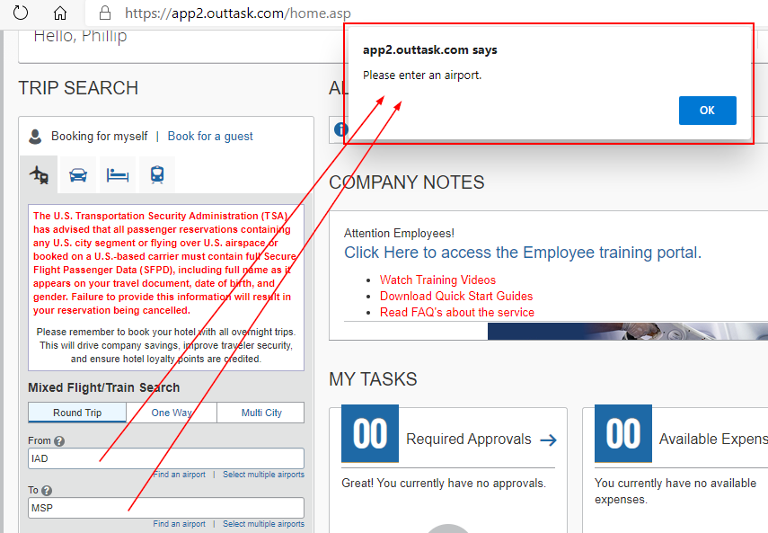 Cannot enter airport information SAP Concur Community