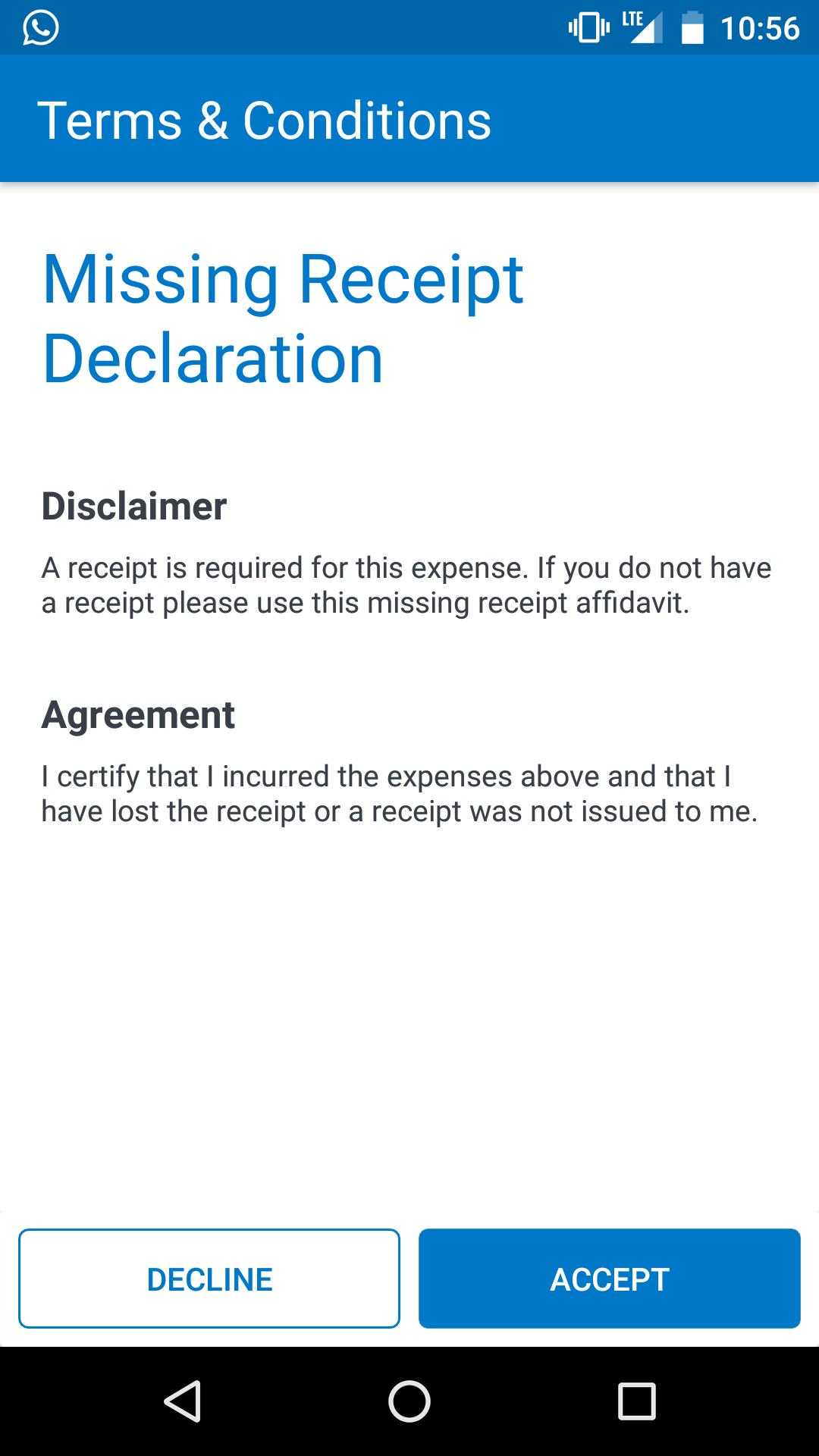 solved missing receipt affidavit sap concur community