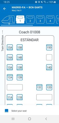 Select seat preference on SAP Concur mobile app