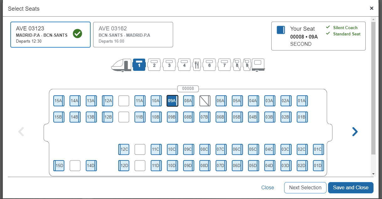 Train Seating Chart