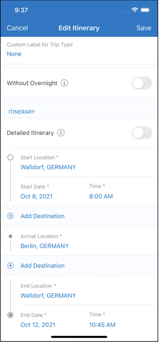 SAP Concur Mobile App Itemizations screens, displ... SAP Concur