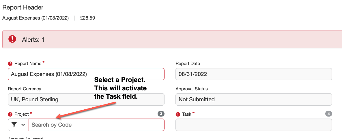 Task session on expense page can not be filled - SAP Concur Community