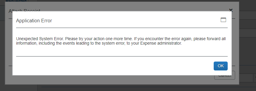 Application Error in SAP Concur - SAP Concur Community