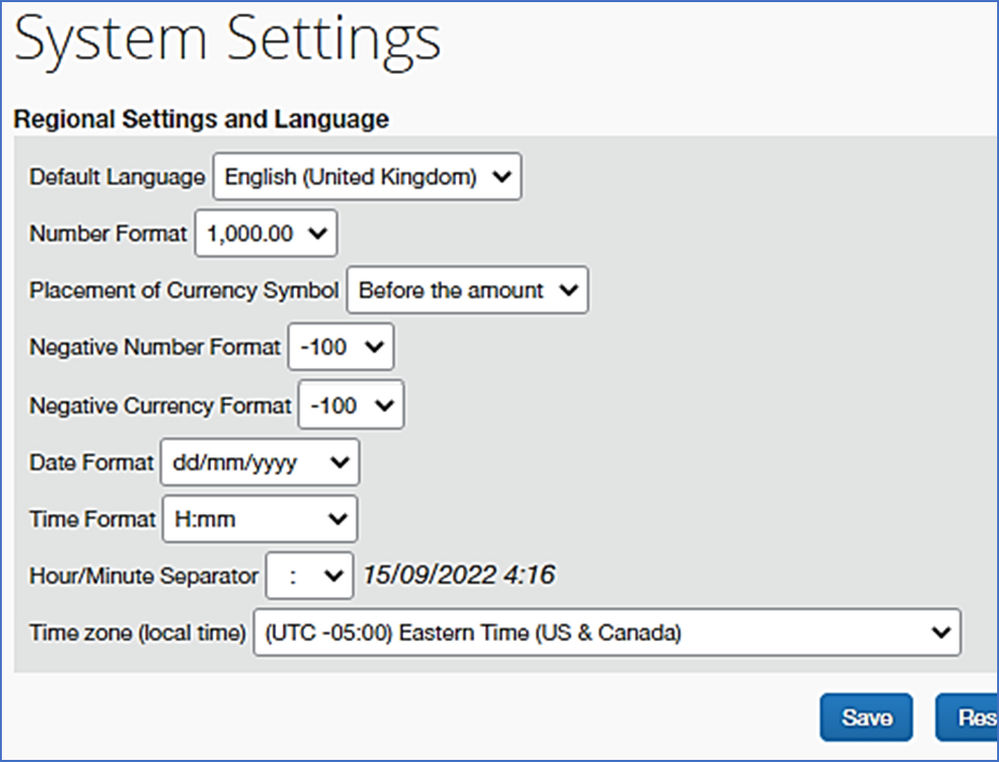 Time Zone SAP Concur Expense User Profile System Settings.png