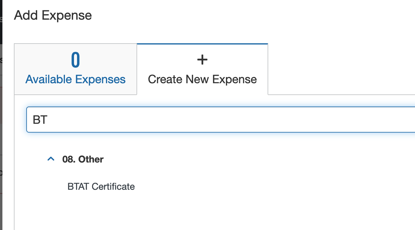 Solved Expense BTAT request SAP Concur Community