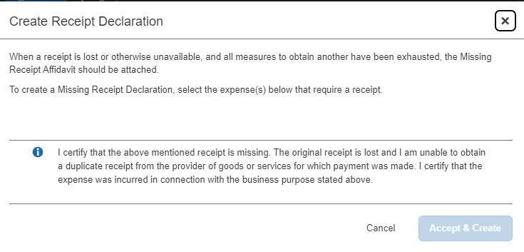 Solved: Missing Receipt option is not available - SAP Concur Community