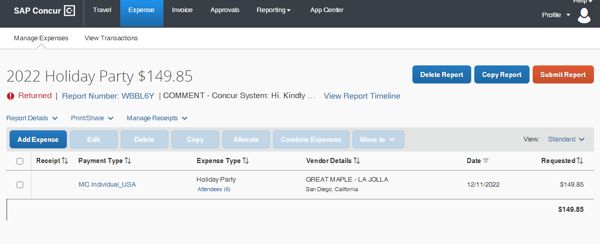 Solved: Unable to create a missing receipt declaration - SAP Concur