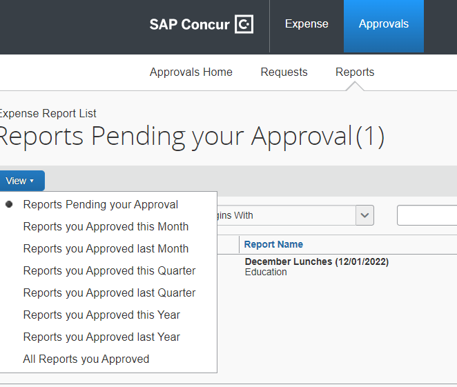 Accessing past reports SAP Concur Community