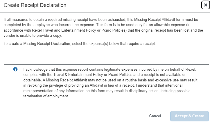 Missing Receipt Declaration Error - SAP Concur Community